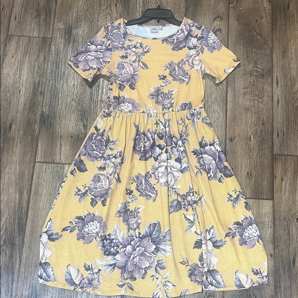 Floral Dress in Yellow and Purple
